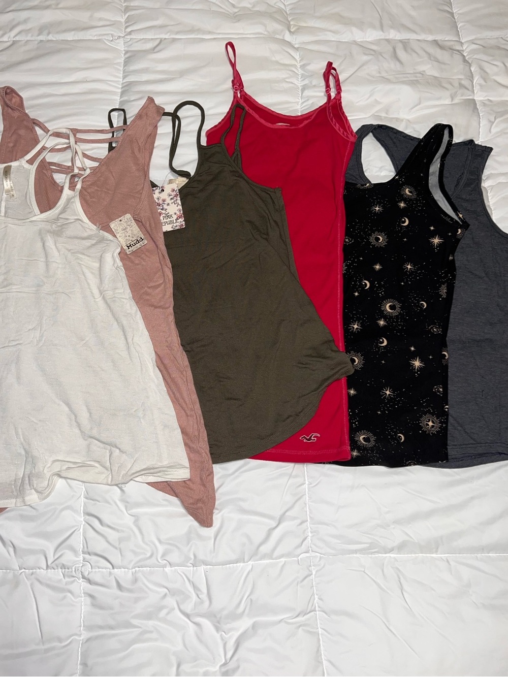 Women’s size S tank lot Hollister Mudd Pink Republic Bozzolo some NWT